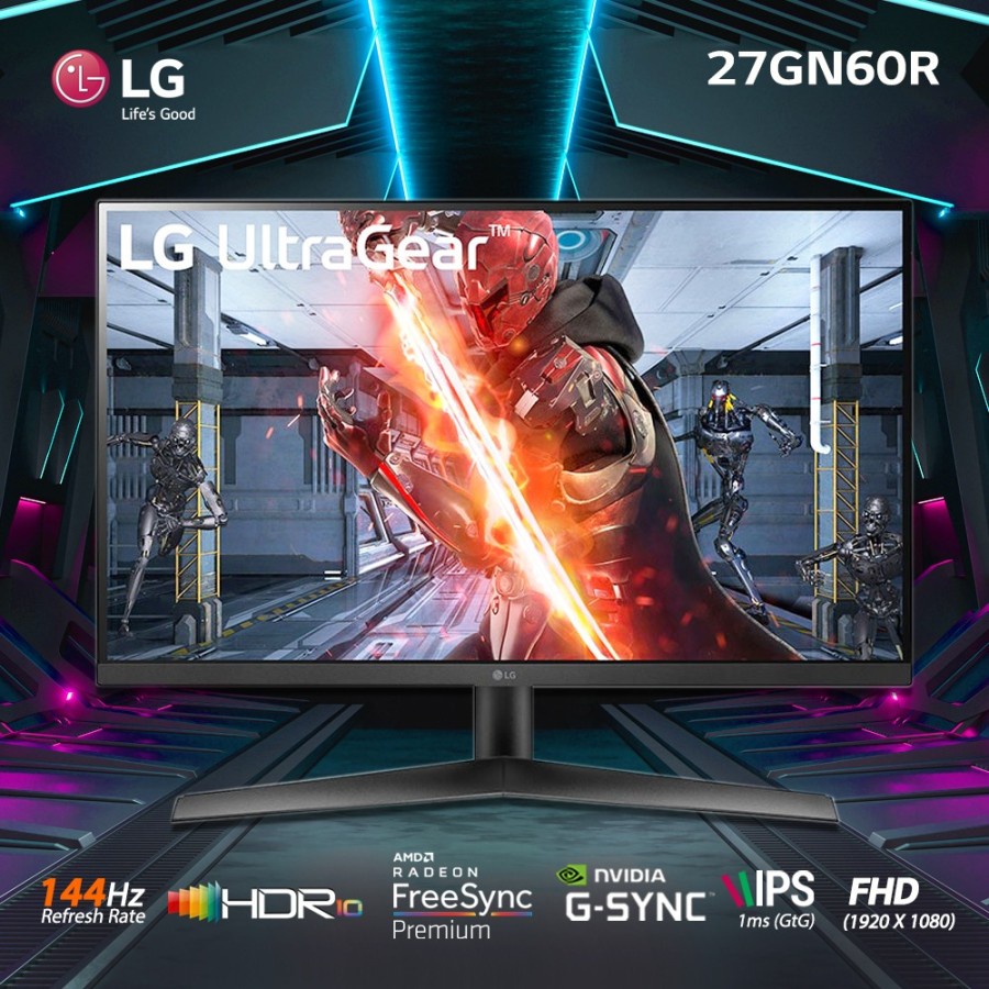 Jual LG UltraGear 27GN60R-B 27" FHD IPS 1ms Gaming Monitor NVIDIA G ...