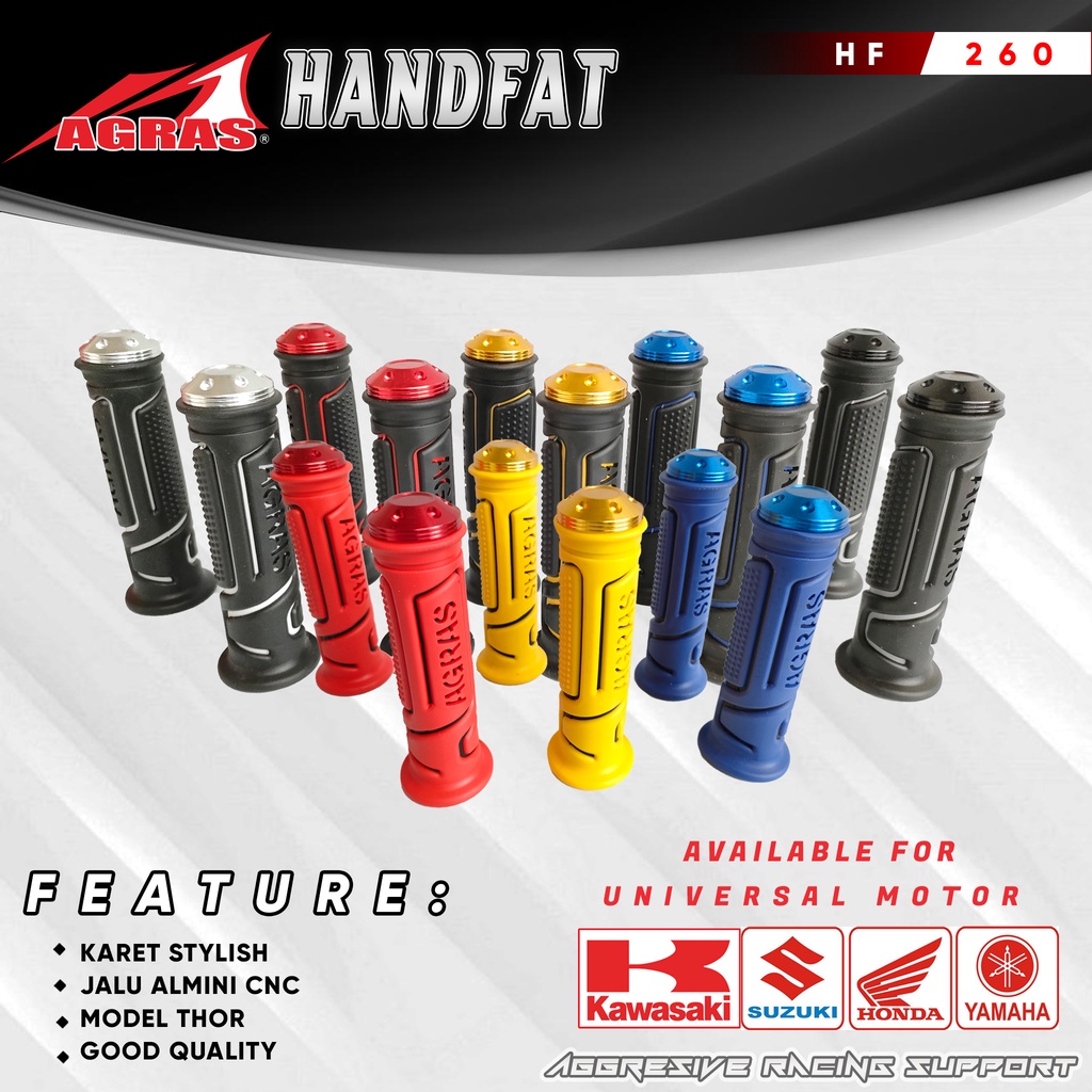 Jual Handfat Handgrip Grip Motor Agras Karet Bintik Bulu Jalu Alimini Cnc Model Thor Universal