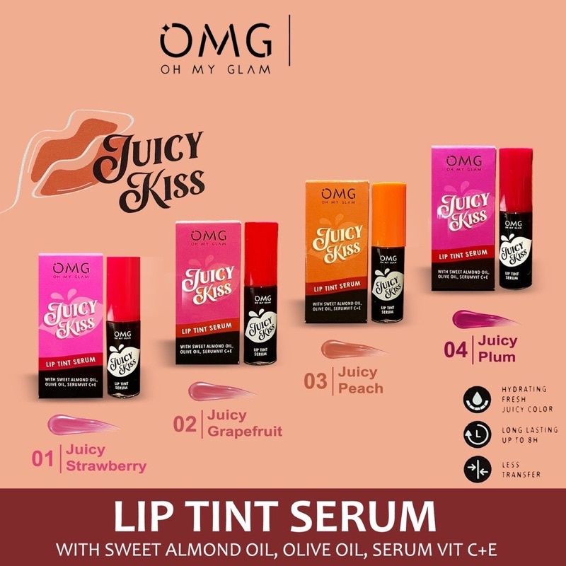 Jual OMG Oh My Glam Juicy Kiss ( Lip Tint Serum ) Shopee Indonesia