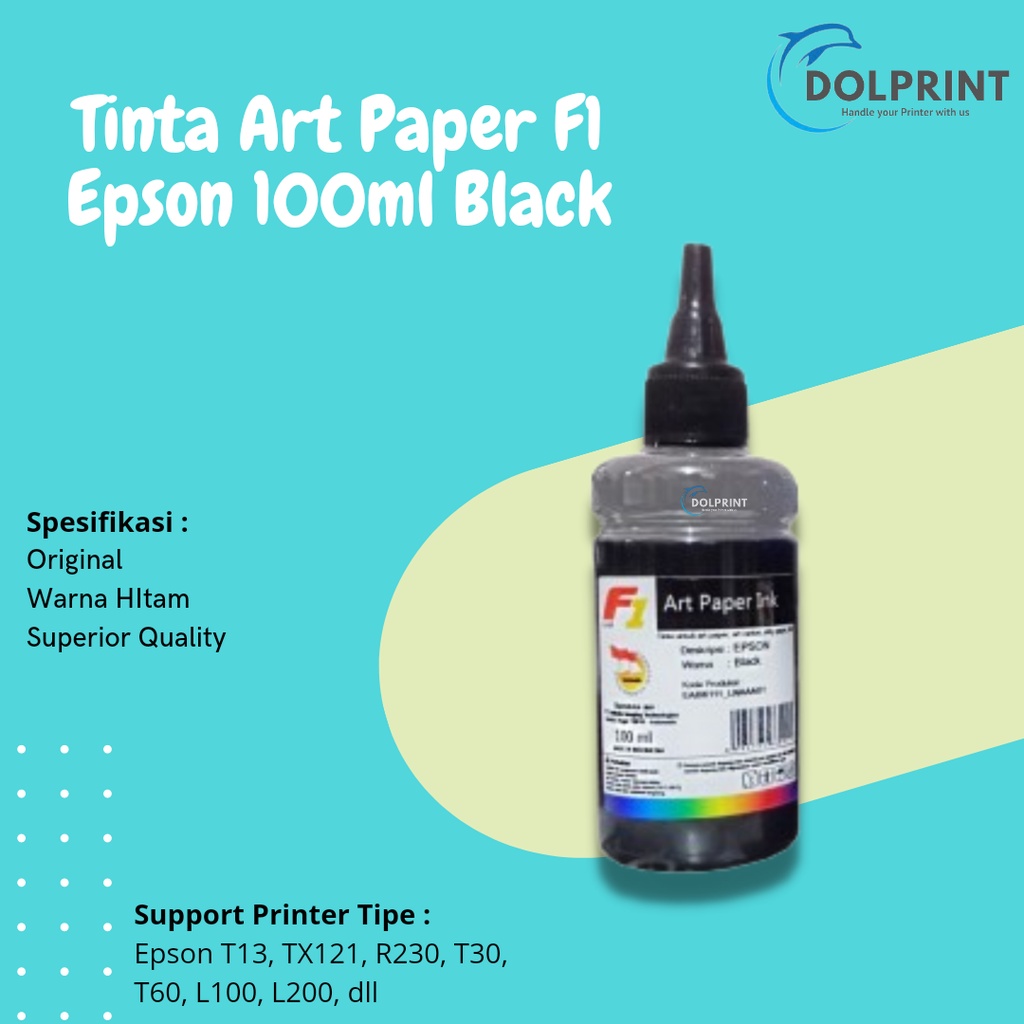 Jual Tinta Art Paper F1 Epson CMYK 100ml Printer Epson L100, L200, L110 ...