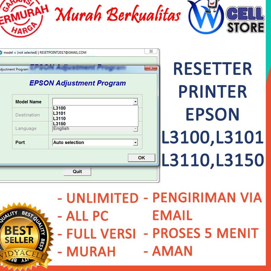 Jual Kode J424 Software Resetter Reset Reseter Printer Epson L3100 L3101 L3110 L3150 5340