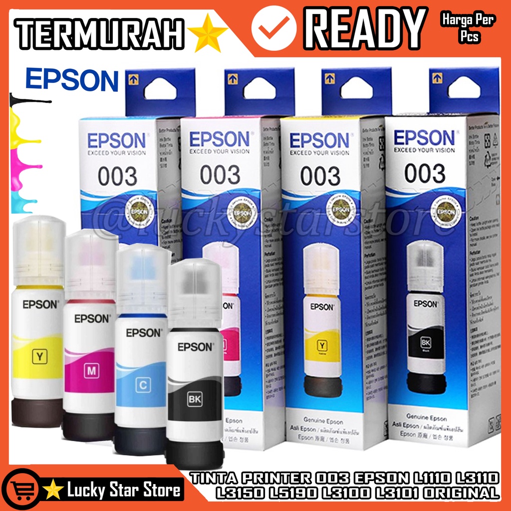 Jual Tinta Ink Epson 003 Original Printer L1110 L3110 L3150 L5190 L3100 Original Compatible 3512