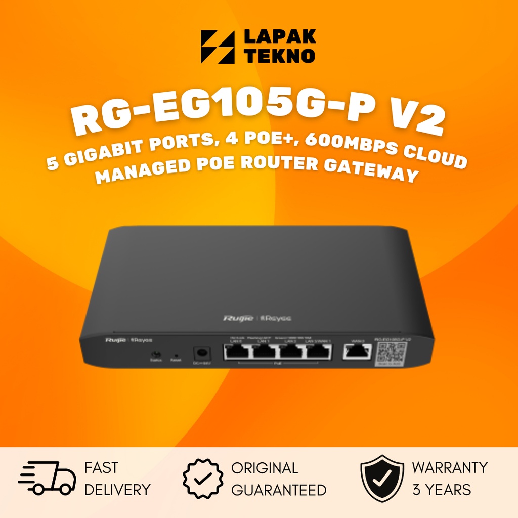 Jual RG-EG105G-P V2 RUIJIE REYEE 5 GIGABIT PORTS CLOUD MANAGED POE ...