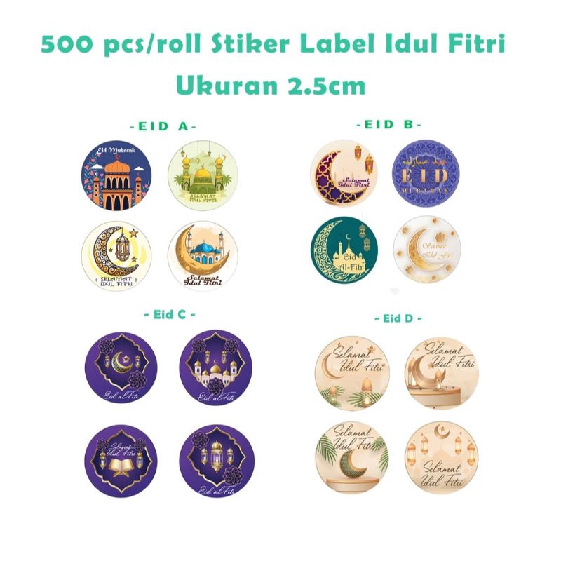 Jual STICKER ROLL EDISI LEBARAN ISI 500 PCS | Shopee Indonesia