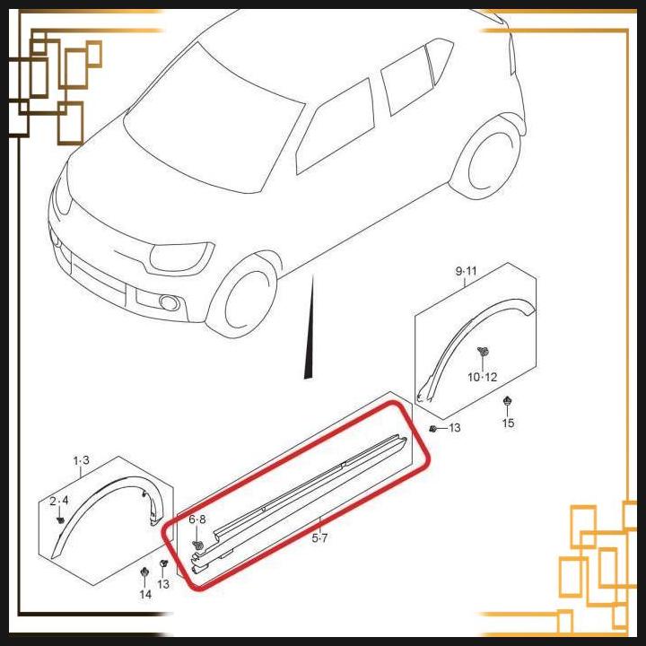Jual Guard Moulding Splash Spoiler Samping Suzuki Ignis New Ignis ASLI
