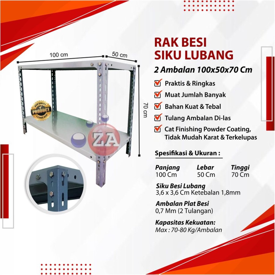 Jual Rak Besi Siku 2 Susun Lebar 50 Cm | Shopee Indonesia