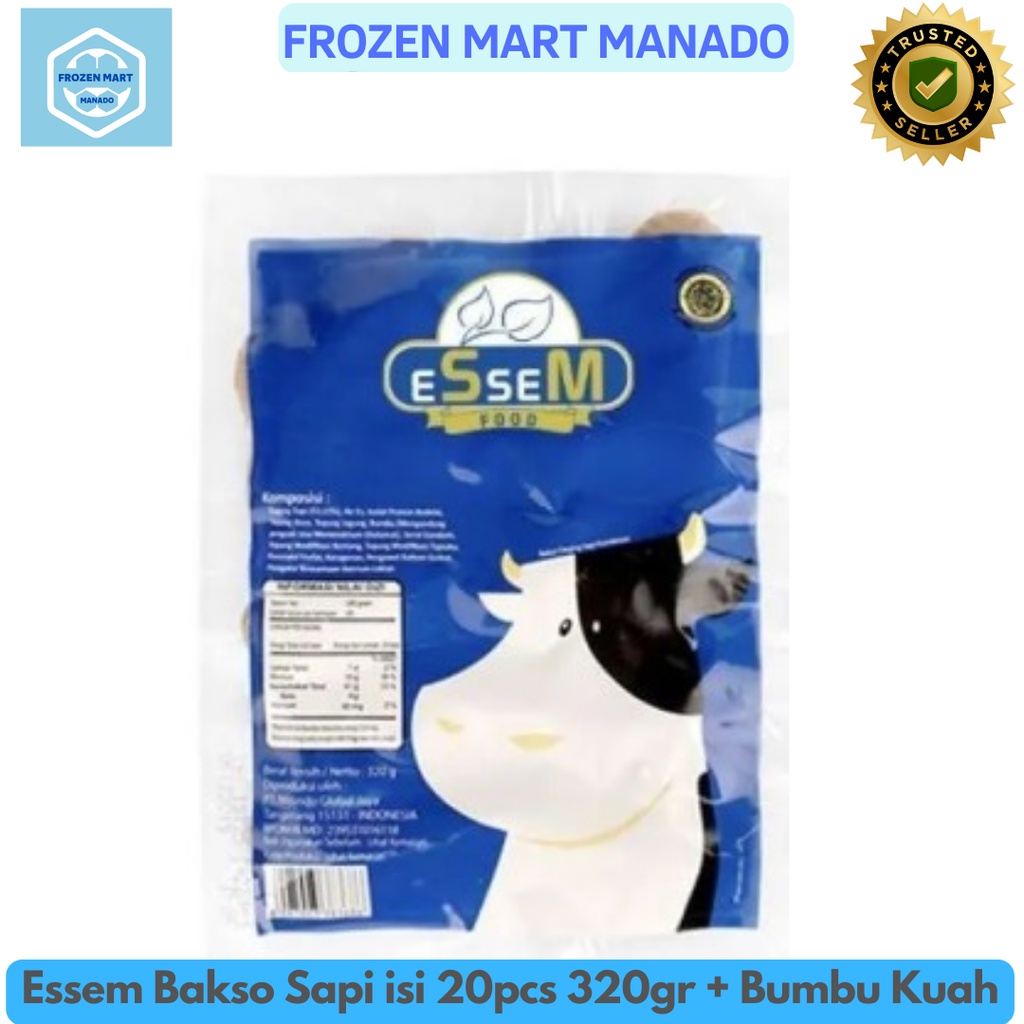 Jual Essem Bakso Sapi Isi 20pcs 320gr Bumbu Kuah Frozen Mart Manado