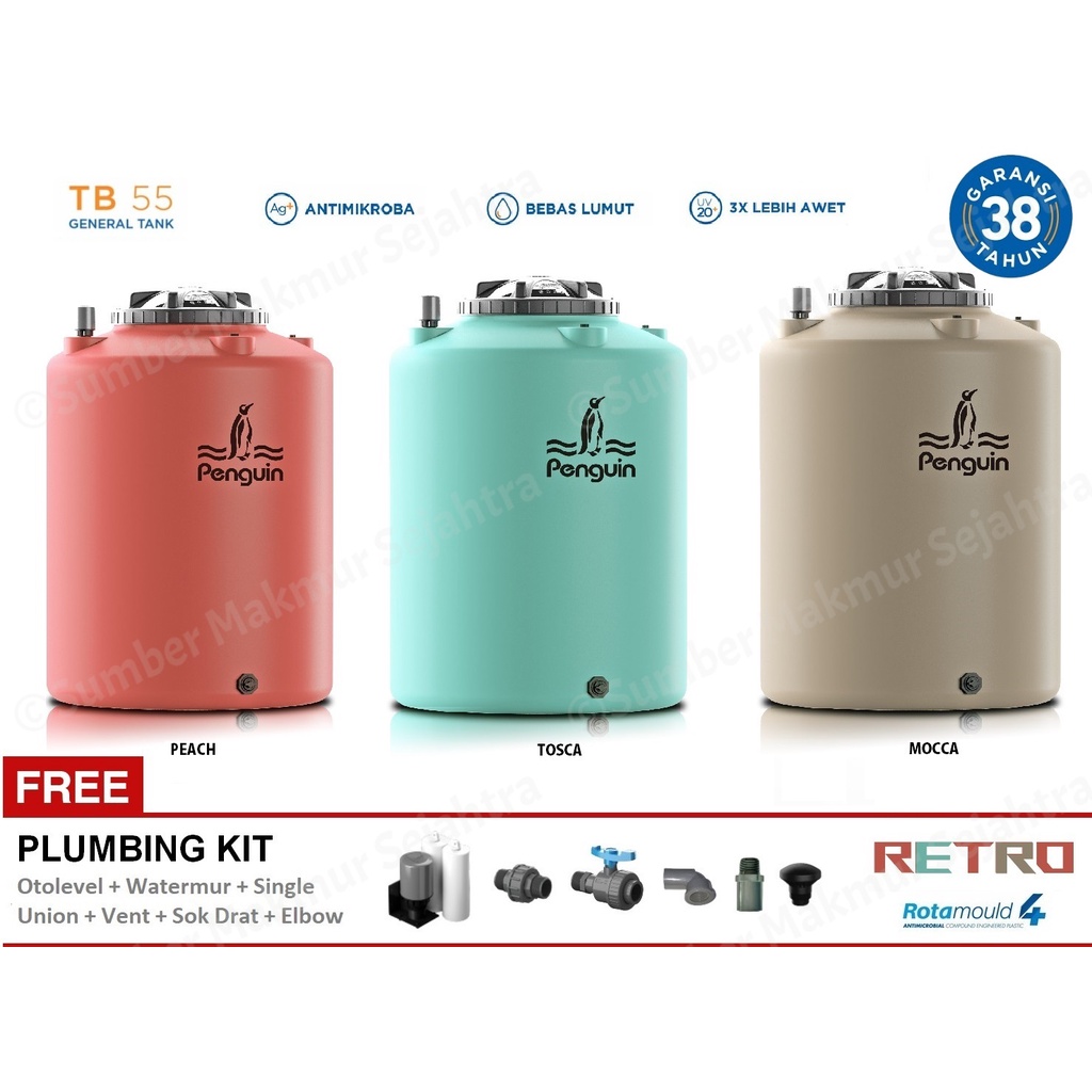 Jual Toren Air 500 Liter Penguin / Tandon Air / Tangki Air - TB 55 ...