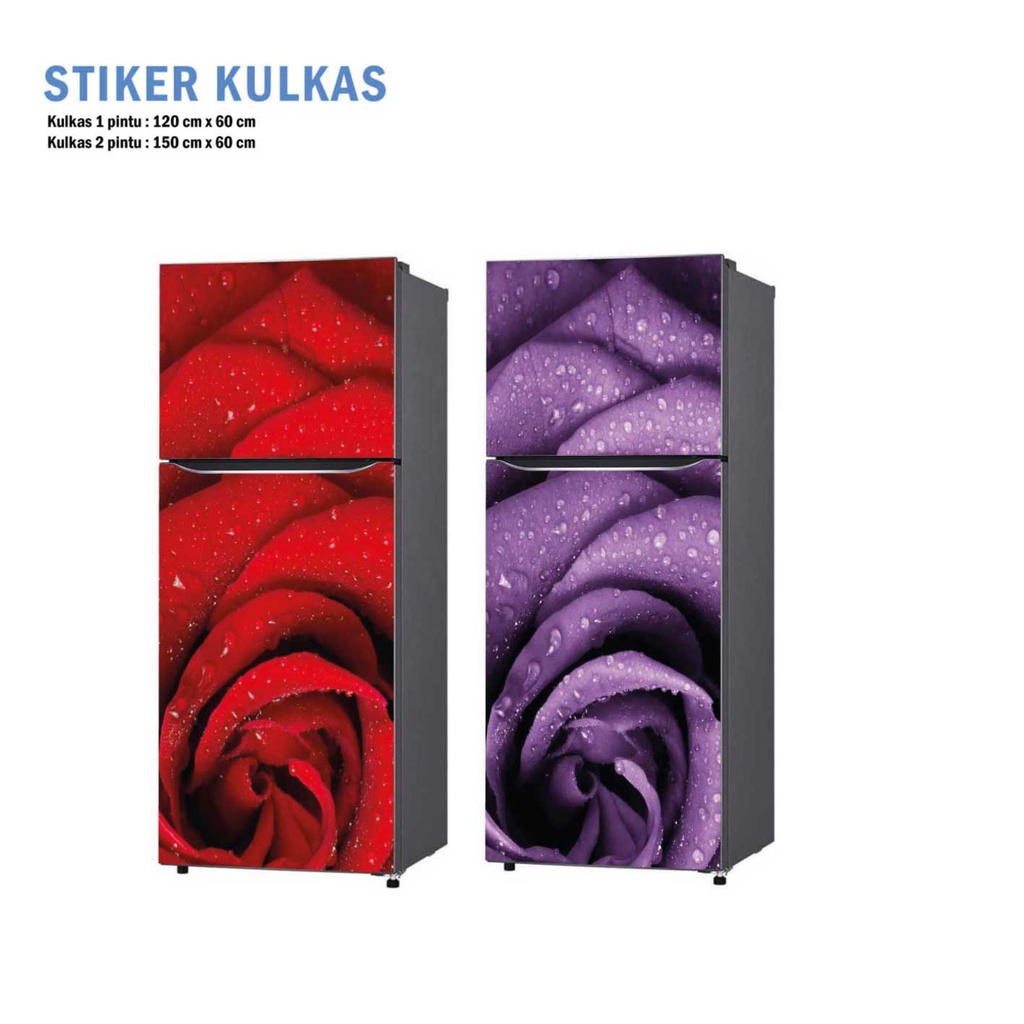 Jual Stiker Kulkas 1 Pintu dan Sticker Kulkas 2 pintu Mawar Merah Ungu ...
