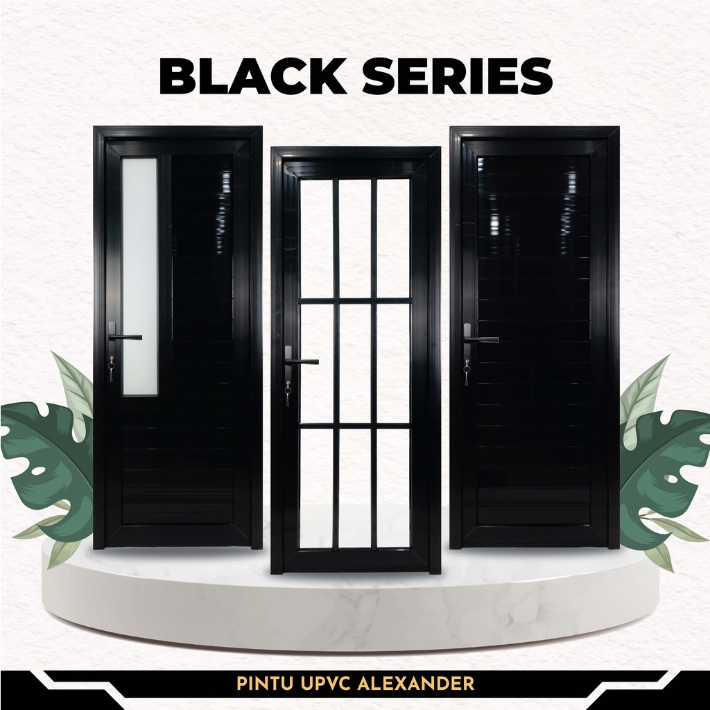 Jual PINTU UTAMA KAMAR MANDI UPVC HITAM BLACK SERIES | Shopee Indonesia