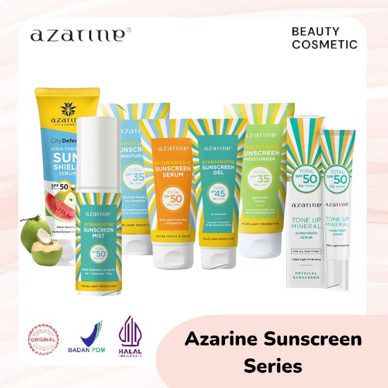 Jual AZARINE Aqua Essence Sun Shield Serum SPF 50 PA+++ & Hydrasoothe ...