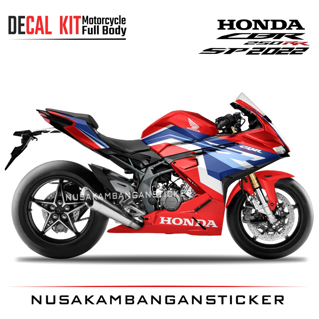 Jual Sticker Motor Cbr Rr New Tricolor Merah Fullbody Shopee