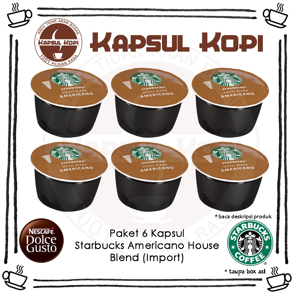 Jual Paket Kapsul Kopi Starbucks Americano House Blend Nescafe Dolce Gusto Shopee Indonesia