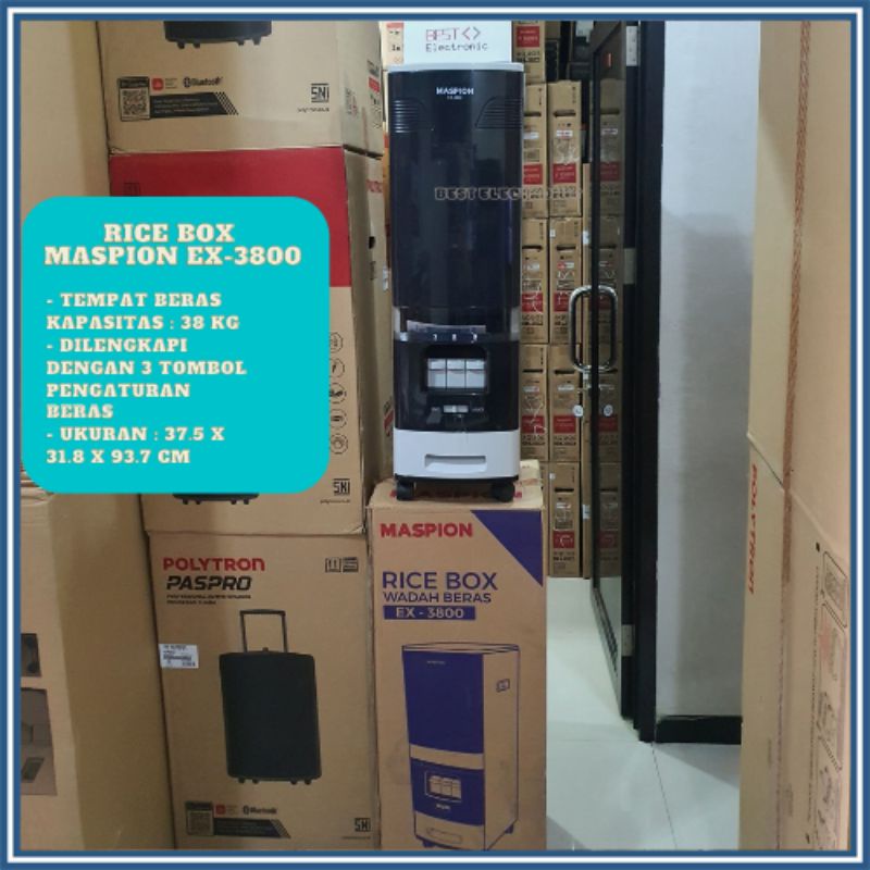 Jual Maspion Rice Box Tempat Penyimpanan Beras 38KG EX-3800 EX 3800 ...