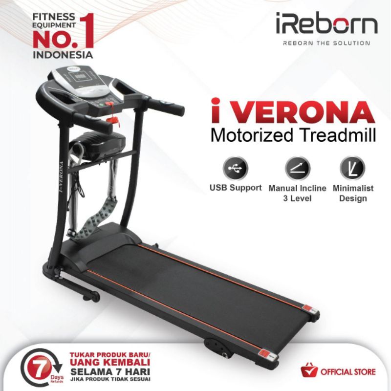 Jual Alat Fitness Olahraga Treadmill Elektrik Verona Ireborn Shopee