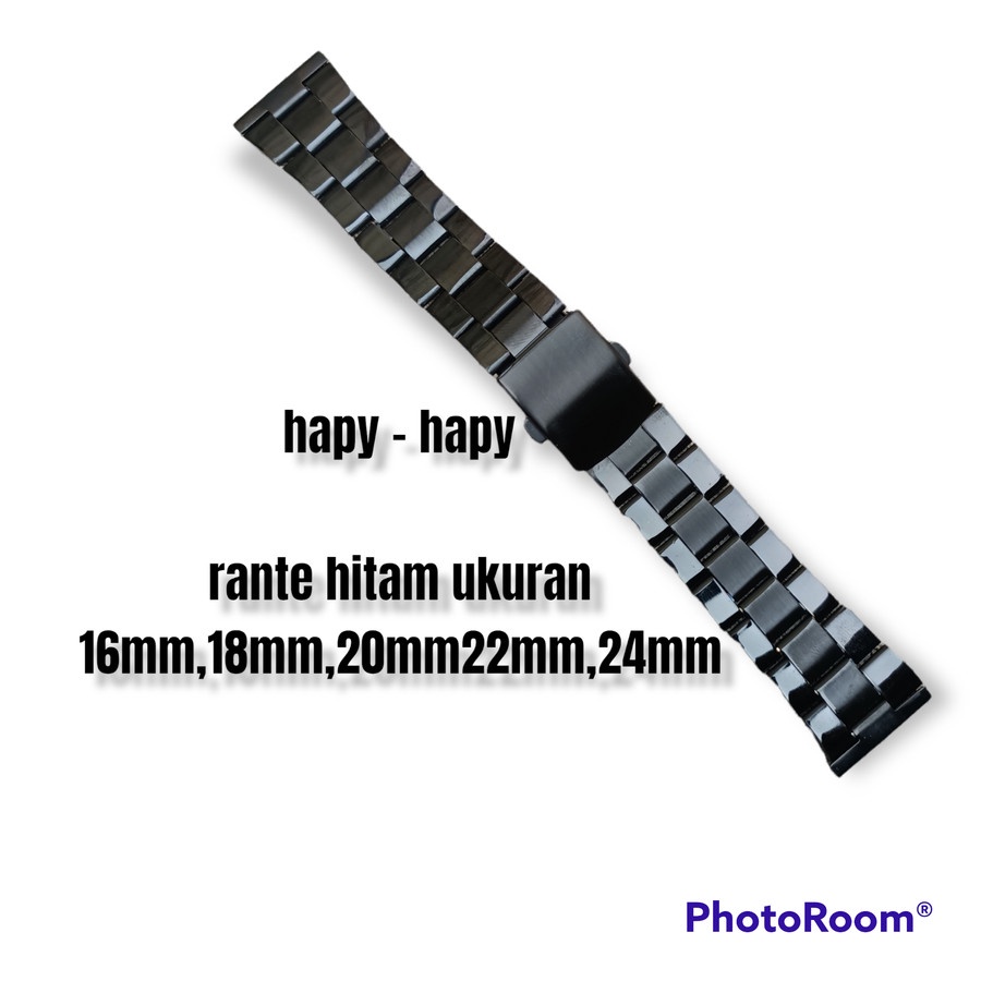 Jual tali jam tangan rante hitam strap jam tangan rantai stenlis murah ...
