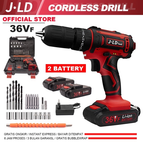 Jual Cordless Hammer Drill JLD TOOL 36V SET Koper Mesin Bor Tembok ...