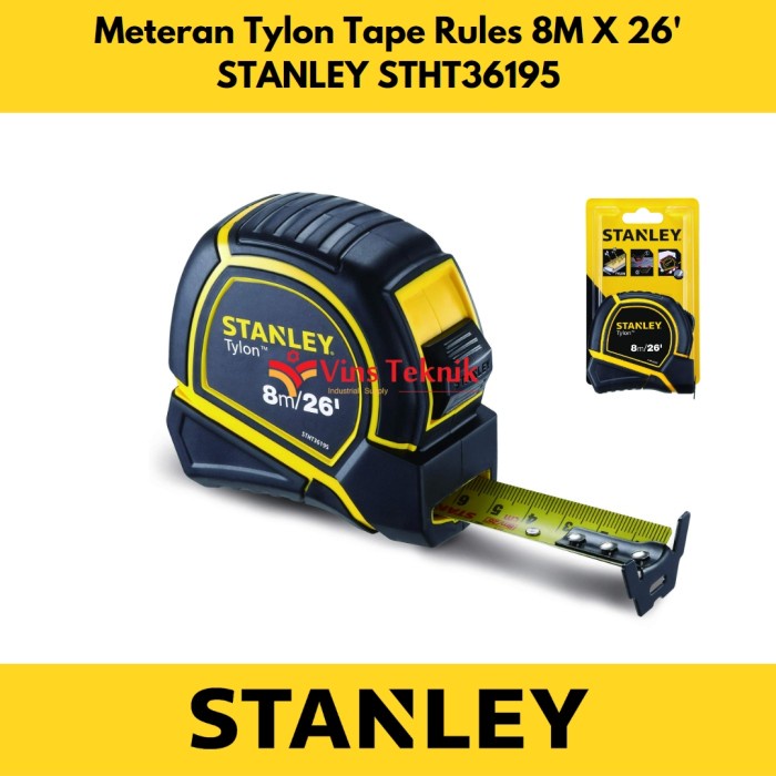 Jual Terlaris Meteran 8M 8X26 Measuring Tylon Tape Rules Stanley ...