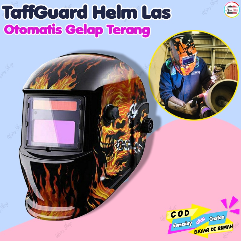 Jual Helm Las Otomatis Gelap Terang Auto Darken Helm Las Ghost Rider ...