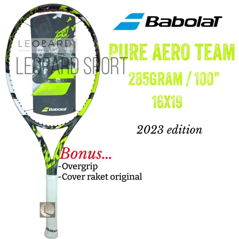 Jual Raket Tenis BABOLAT PURE AERO TEAM 2023 Grey/Yellow Berat 285g Shopee Indonesia