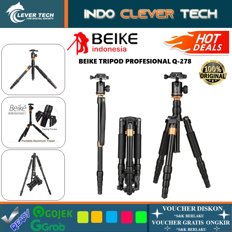 Jual Beike Q-278 Q278 Tripod Professional QZSD | Shopee Indonesia