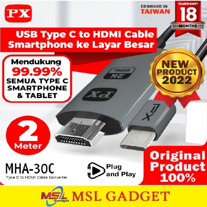 Jual Px Kabel Konverter Usb Type C To Hdmi Tv Proyektor Hd Mha C