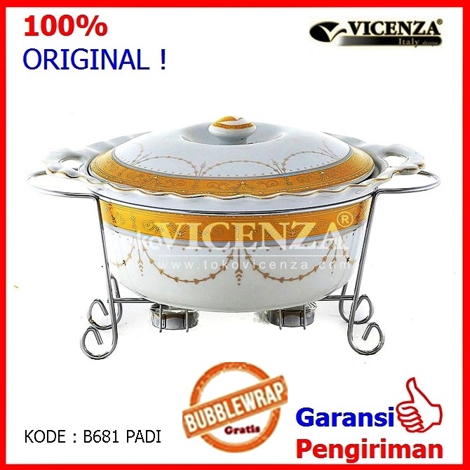 Jual Wadah Saji Prasmanan Keramik Penghangat Bulat Vicenza 3Ltr BBA681 ...