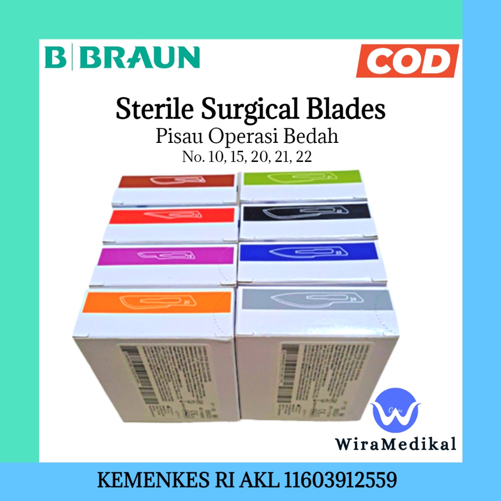 Jual Bisturi Aesculap BBraun No 10,15, 20, 21,22 / Surgical Blade ...