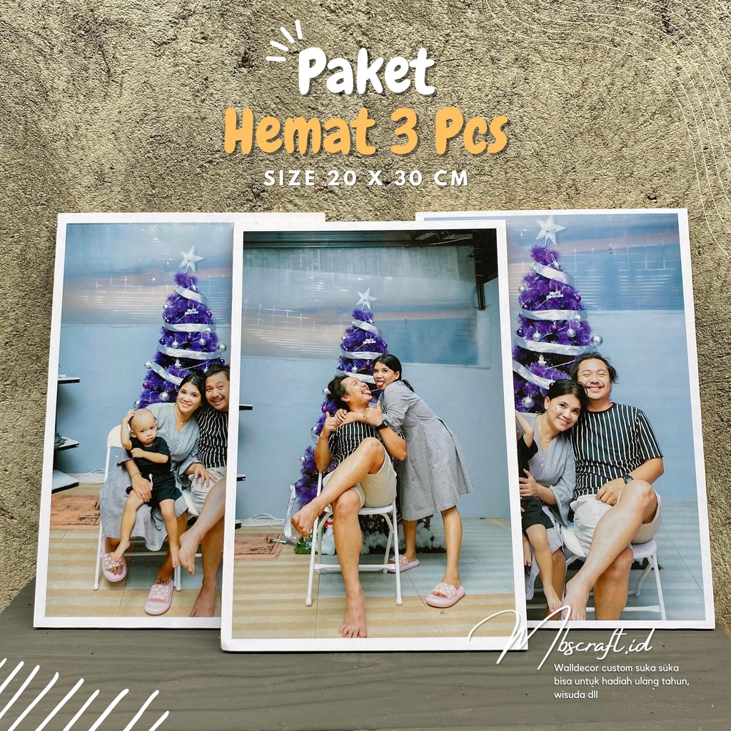 Jual Paket Hemat Pcs Cetak Foto Bingkai Kayu Wall Decor Custom