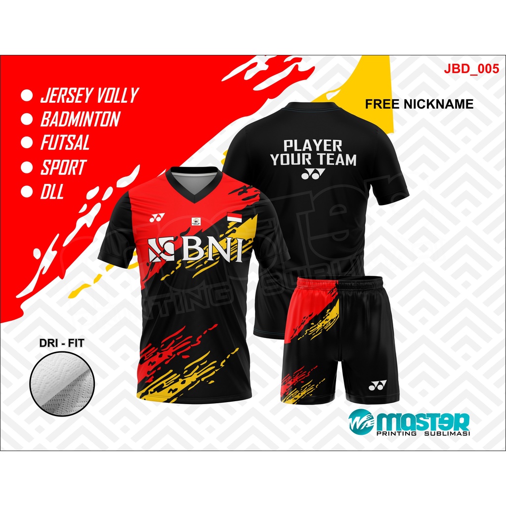 Jual Kaos Jersey Olahraga Custom Badminton Volly Futsal Tenis Meja Custom Ii Jbd