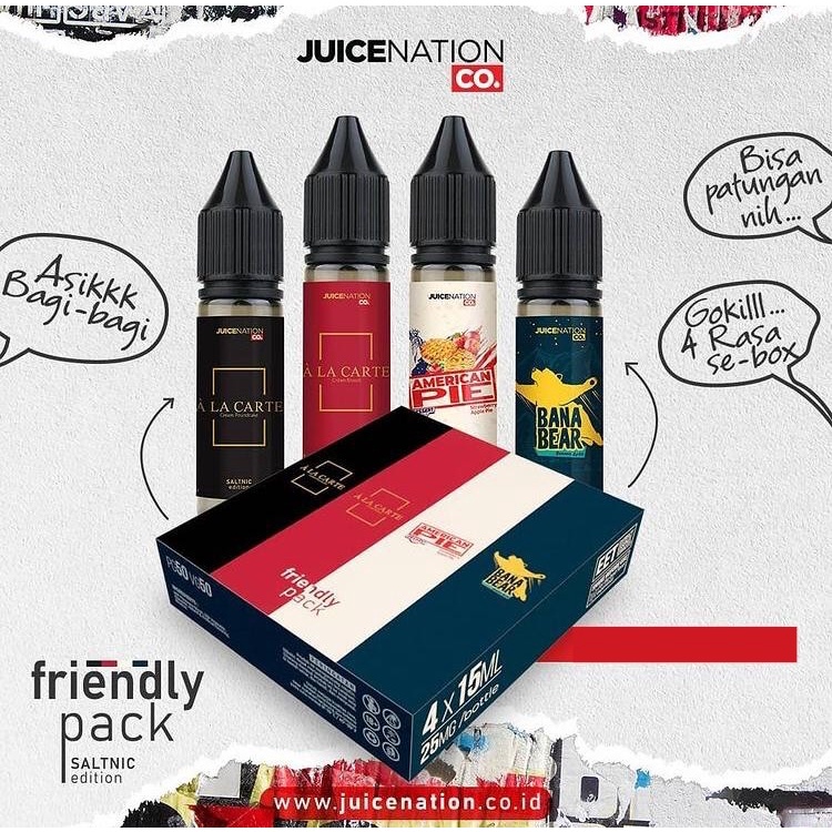 Jual LIQUID JUICENATION ALA CARTE SALT NIC FRIENDLY PACK 25MG 15ML