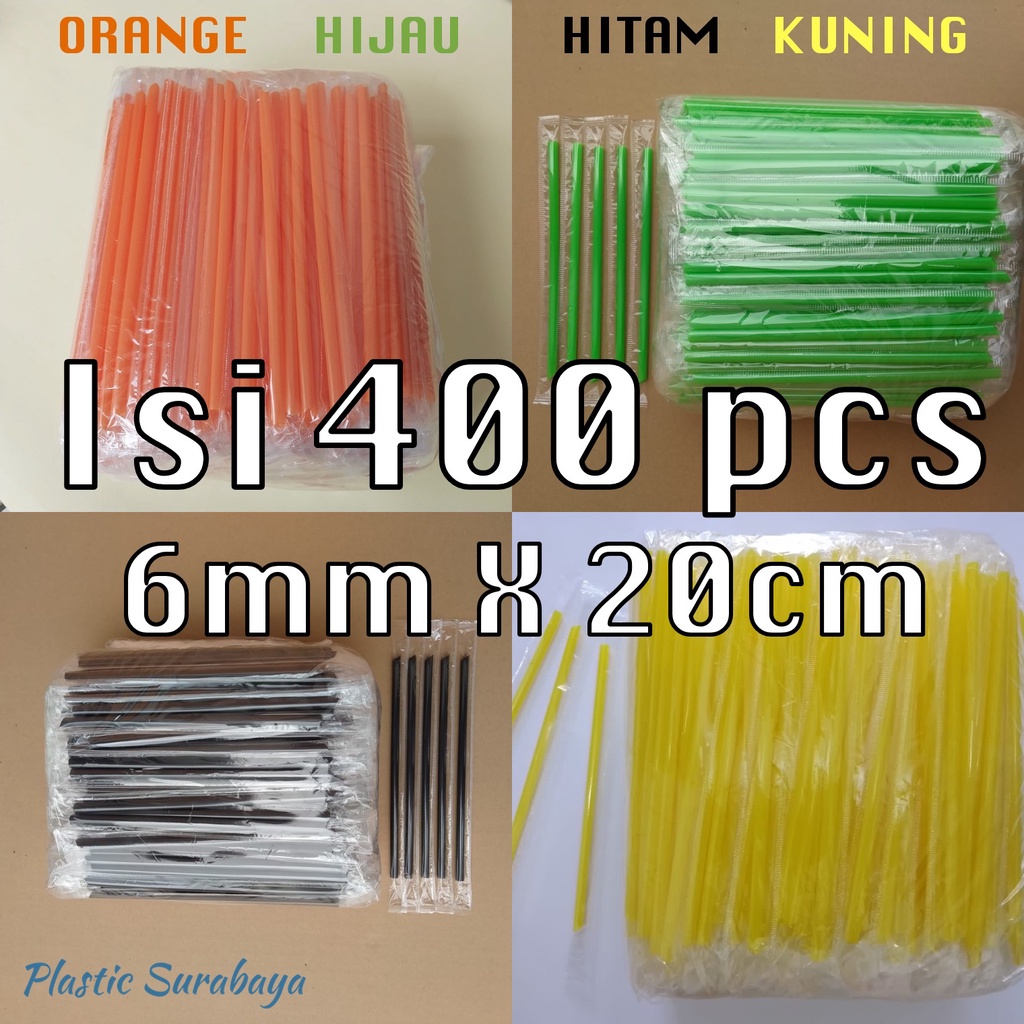 Jual Sedotan Warna Warni Steril Mm X Cm Isi Pcs Pack Plastik