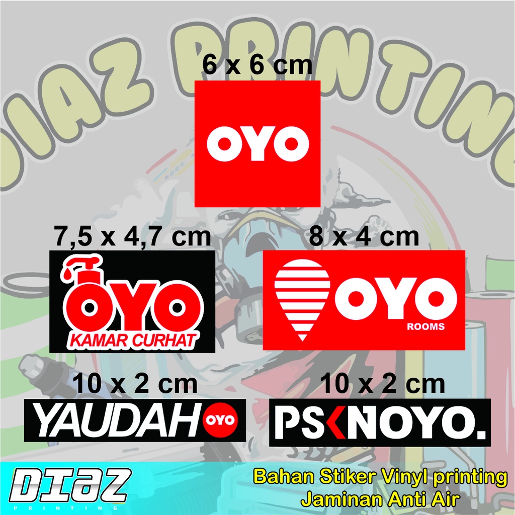 Jual Stiker OYO Yaudah OYO Viral Vynil Laminasi Glossy Bijian satuan ...