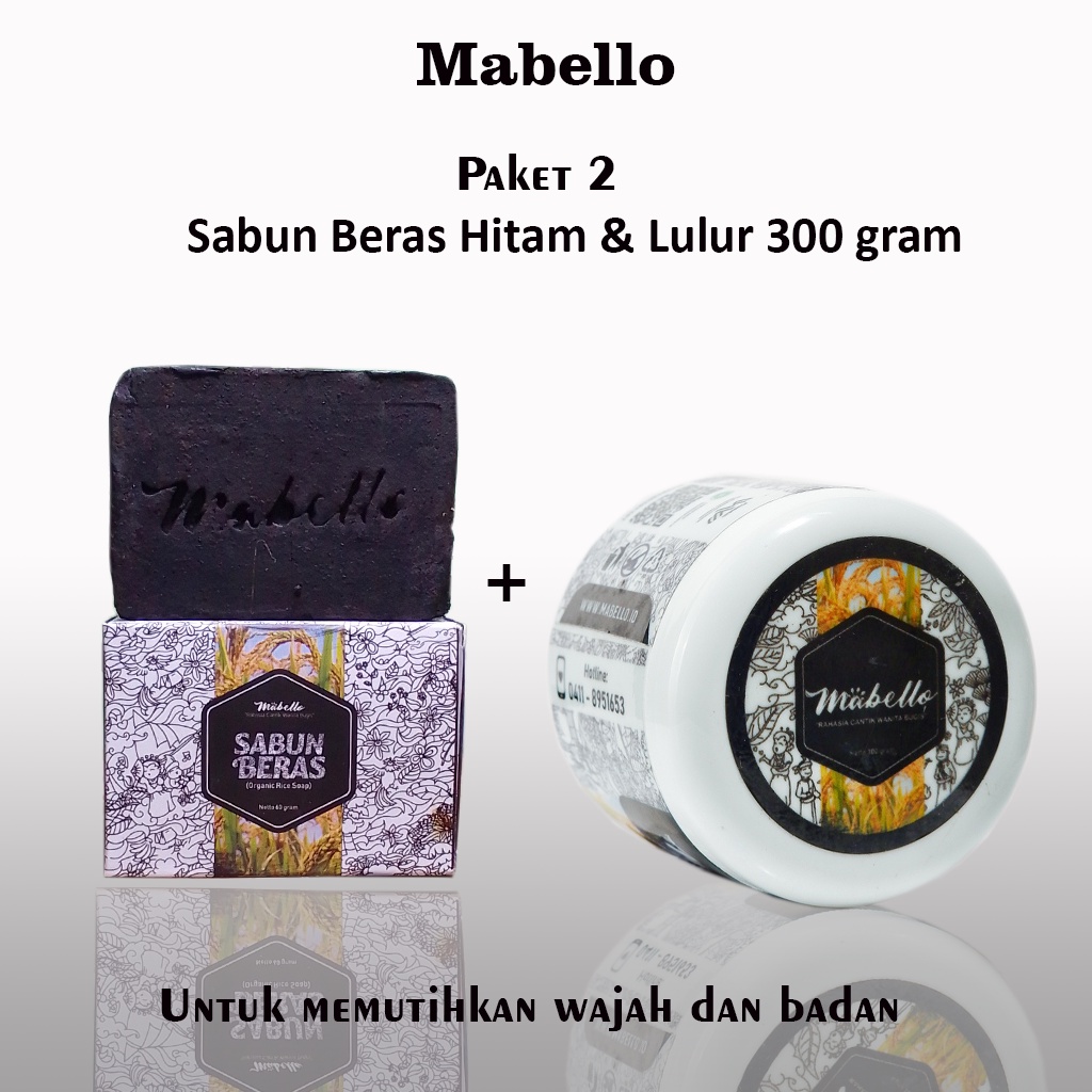 Jual Paket 2 Mabelo Lulur rempah hitam 300 gram dan sabun beras hitam ...