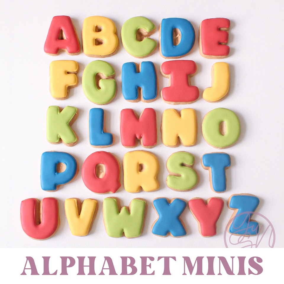Jual MINIS Huruf Alphabet (26pcs) - Minis Sugar Cookies / Decorated ...