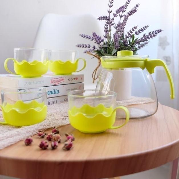 Jual Tea Pot Set Tanpa Saring 5 in 1 (Beli 1 Dus / Koli isi 24pcs ...