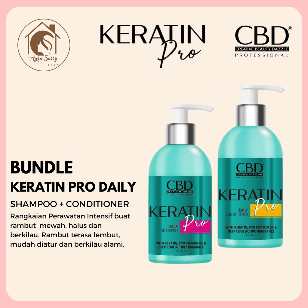 Jual CBD Keratin Pro Daily Bundle Shampoo + Conditioner 250ml Shopee