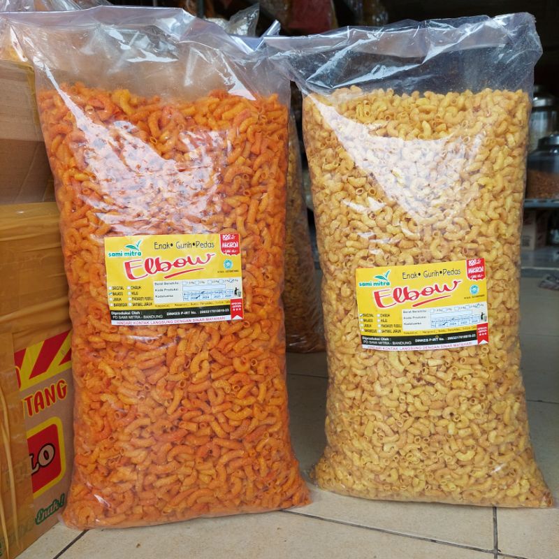 Jual 1KG MAKARONI BANTAT BALADO DAN ORI MAKARONI ELBOW PREMIUM SNACK