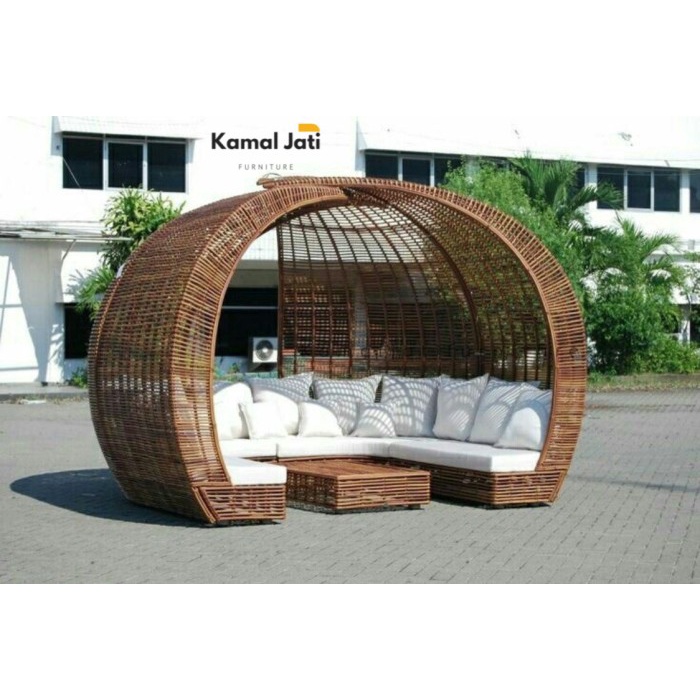 Jual Daybed Gazebo Rotan Sintetis Outdoor Daybed Kolam Renang Shopee Indonesia