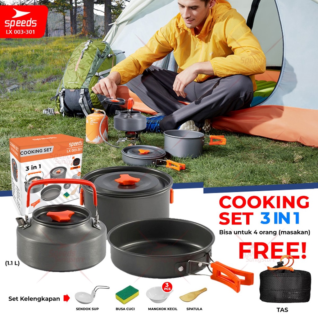Jual SPEEDS Alat Masak Set Mini Camping Cooking Set Pesta Nesting Stove