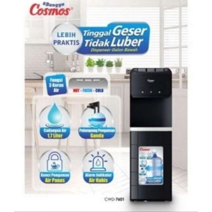 Jual COSMOS CWD7601 DISPENSER TINGGI GALON BAWAH 3 KRAN PANAS NORMAL