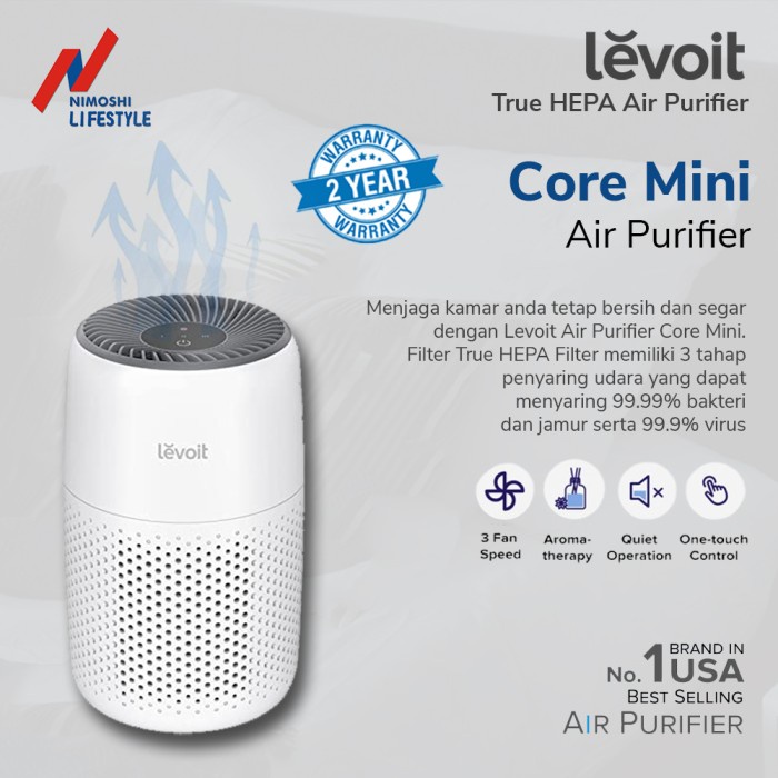 Jual Pure Levoit Core Mini Air Purifier True Hepa Filter Aromaterapi ...