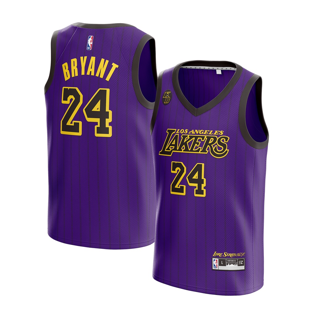 Jual Jersey Kobe Bryant Los Angeles LA Lakers 24 UNGU STRIP PURPLE