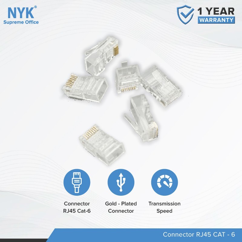 Jual NYK Cat6 Cat 6 Gold Plated RJ45 Connector Konektor LAN - 1Pcs ...
