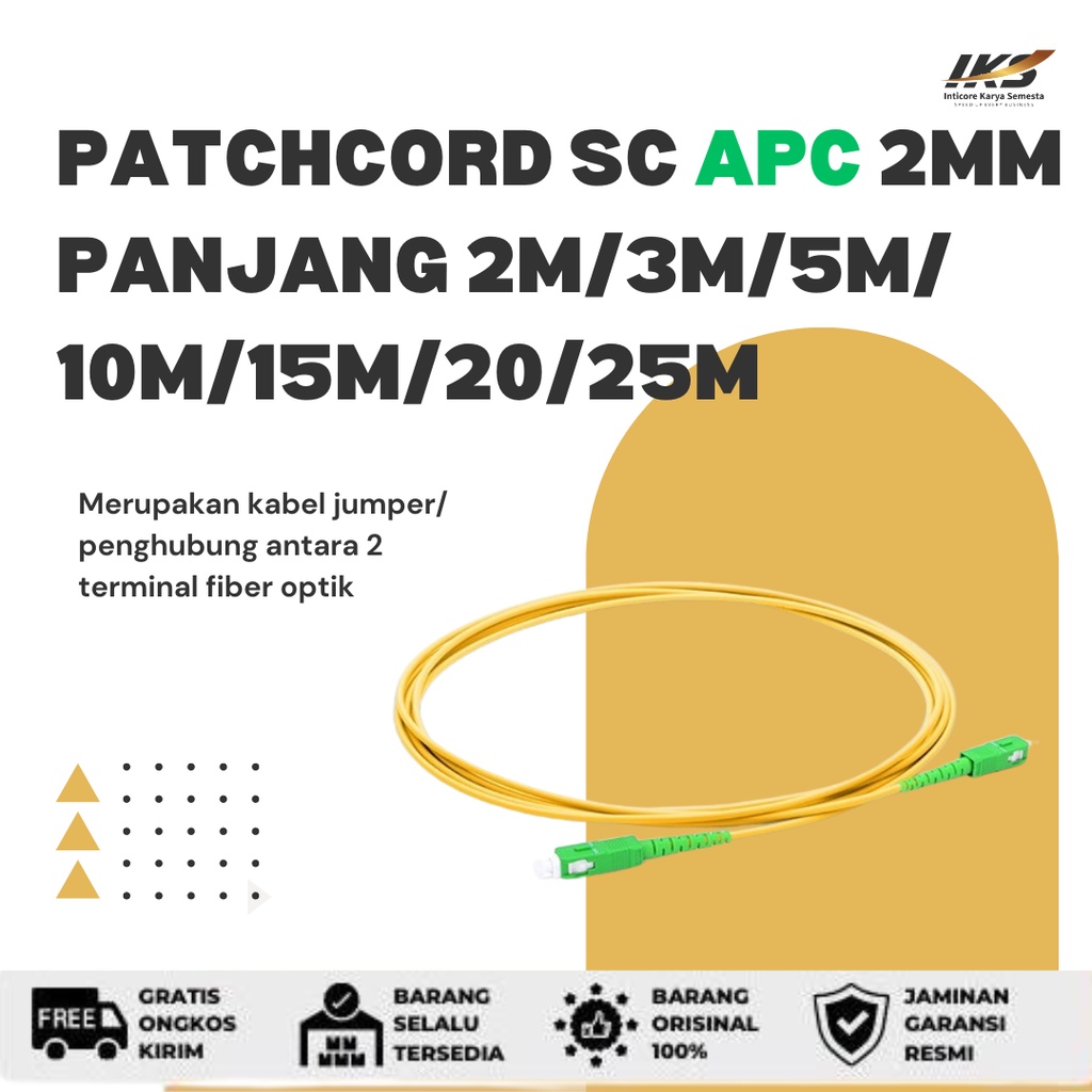 Jual Patchcord SC APC Kabel Fiber Optik Diameter 2mm | Shopee Indonesia