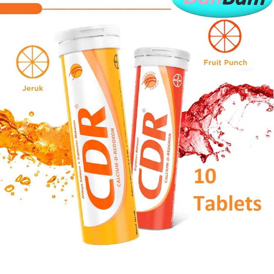 Jual BRANDS FESTIVAL CDR Redoxon Berocca Fortos Suplemen Kalsium Rasa Jeruk Fruit Punch 10