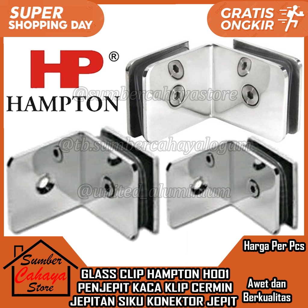 Jual Penjepit Kaca Glass Clip Stainless Steel Hampton Gl H Gg Gw Ambalan Jepit Klip Kelip