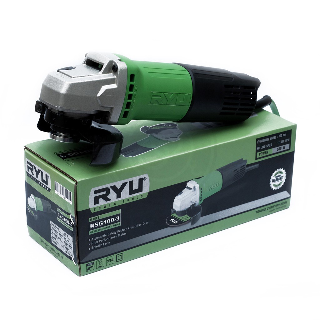 Jual GERINDA RYU RSG 100-3 / 100-4 Angle Grinder Mesin Gerinda Tangan ...
