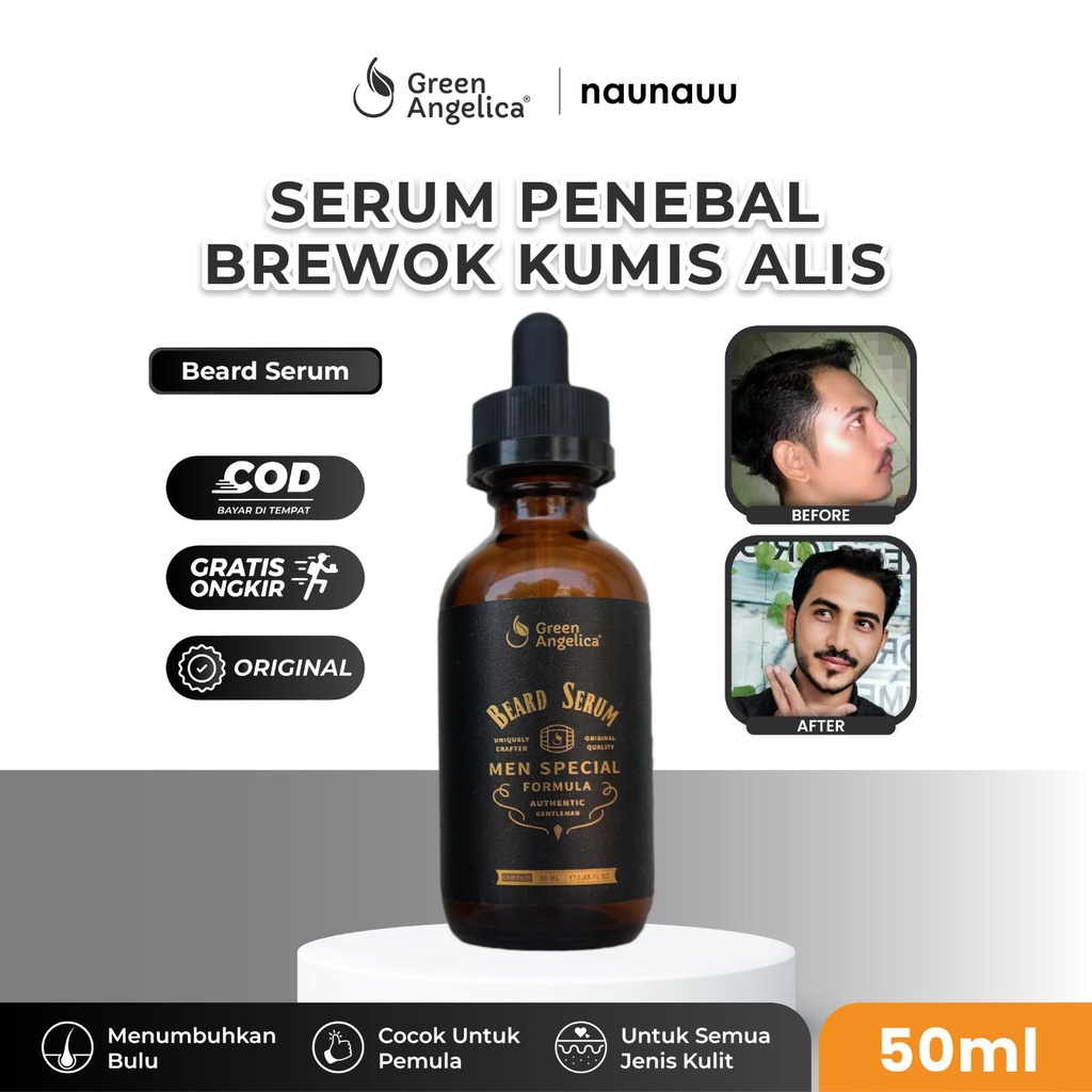 Jual Beard Serum Green Angelica Penumbuh Brewok Jambang Shopee Indonesia