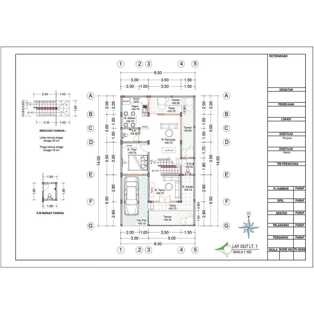 Jual Jasa Desain Layout Rumah / Gambar Denah Rumah 2D ber SKA-Arsitek